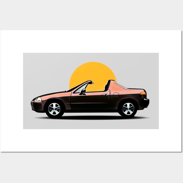 Honda Civic Del Sol Wall Art by CarTeeExclusives